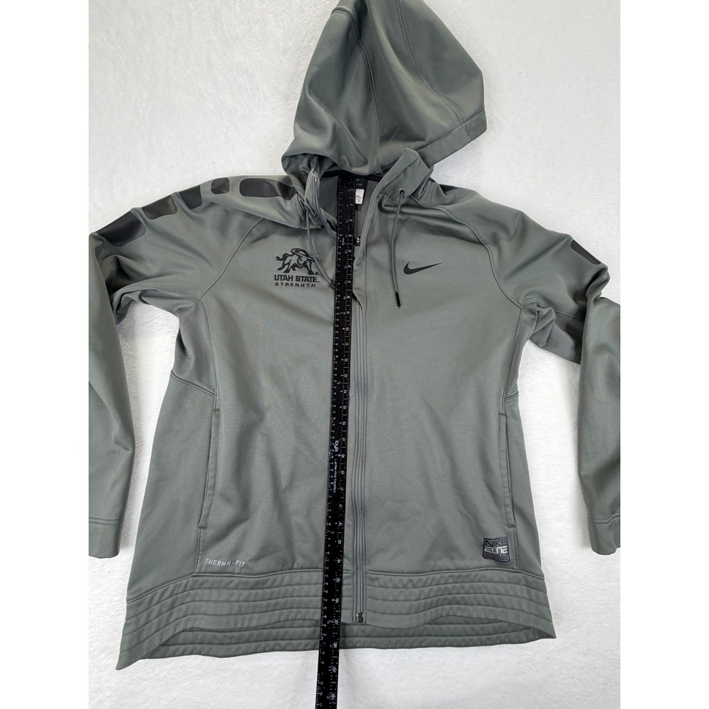 Nike Elite Therma-Fit Utah State Strength Full Zip Hoodie Mens XL Grey NCAA - Picture 7 of 11